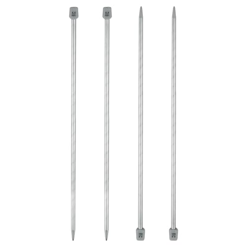 Aiguilles à tricoter 5.5 mm anti-accrocs en acier inoxydable pour mailles parfaites