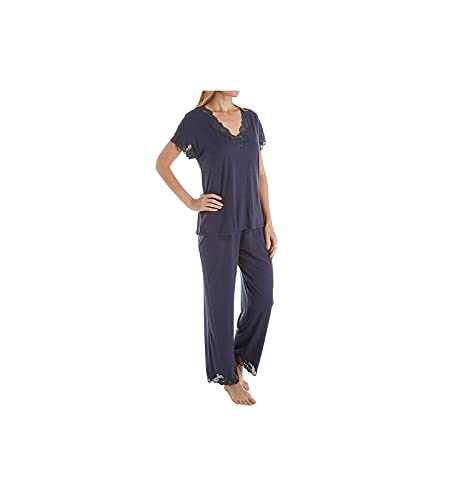 Natori Women's Zen Floral Short Sleeve PJ Sleepwear, Heather Night