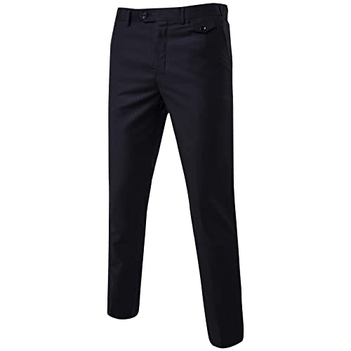 Pantalon Homme Costume Casual Chic Habillé De Travail Avec Poche Slim A Pince Chino Coupe Droite