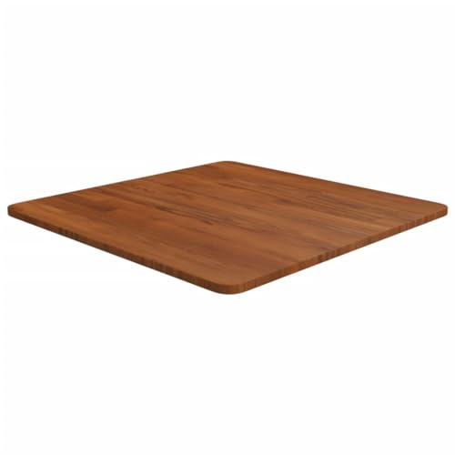 vidaXL Solid Oak Wood Square Table Top Dark Brown 60x60x1.5cm - Versatile Use for Coffee/Sides/Bar Tables - ic Design for Dining, Cafe, Hotel, Commercial Use - Treated Surface