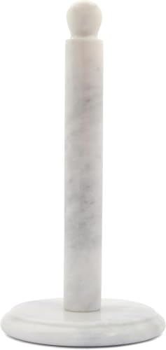 TheWolfard Handmade Marble Paper Towel Holder for Kitchen Countertop – Premium Quality, Non-Slip Base, Elegant Design – Natural Marble, Colors & Shades May Vary, for Home Décor