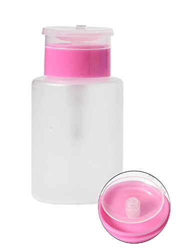 wynie Botella dispensadora de acetona Bomba para quitaesmalte de uñas Dispensador de líquido con tapa Botella transparente vacía Rellenable para cosméticos 180 ml Color Aleatorio Cover