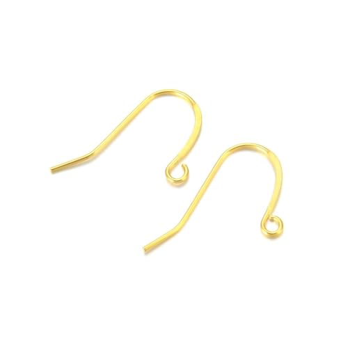 Adabele 100pcs Hypoallergenic Strong Fish Earring Hooks 18K Yellow Gold Plated Ear Wire Connector (0.8mm/20 Gauge) for DIY Craft Earrings Jewelry Making CF244-2 by Adabele - Image 3