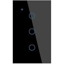 Smart Switch, No Neutral Wire, EU/US Standard, WiFi Touch Sensor, 1/2/3 Gang, Siri Voice Control 662-Homekit-BLACK-03