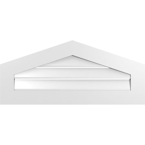 TrueCraft PVC Peaked Top Surface Mount Gable Vent, 36"W x 16"H Overall Frame Size, 4/12 Pitch: 1" x 3-1/2" Standard Trim Frame, Functional