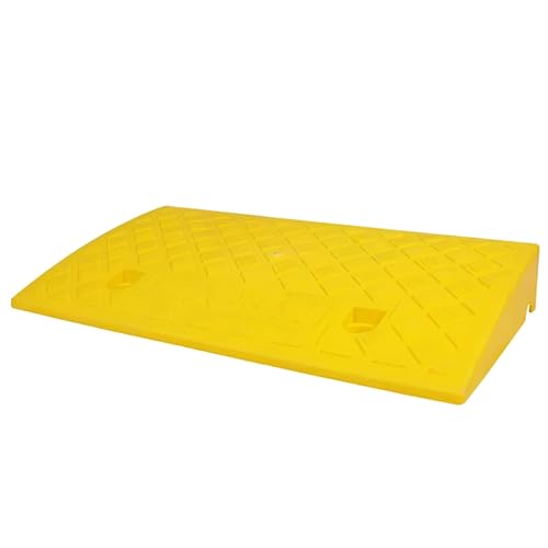 Rampe de trottoir portable anti choc de seuil pour vélo et moto jaune