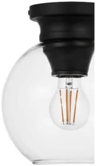 Home Decorators 8 in. Evelyn 1-Light Matte Black Round Ceiling Light Flush Mount