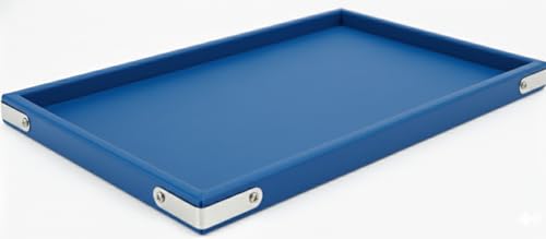 Image of Premium Nevi blue Velvet Jewellery Display & Beading Tray | 12 x 9 Inch Organizer Tray for Necklaces, Bracelets, Cosmetics & Craft Storage | Soft Velvet Finish, Durable & (Pack of 1) Nevi blue