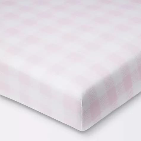 Polyester Rayon Jersey Fitted Crib Sheet - Cloud Island™ Pink Gingham