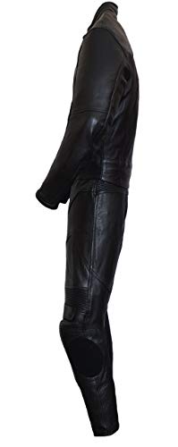 Motorbike Motorcycle New Black Racing Cowhide Leather Suit Ce Approved Armors (Large) #TOP3