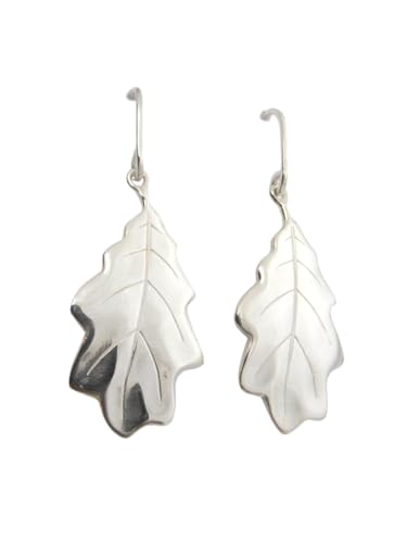 Boucles d'oreilles feuille de chêne en argent 925, cadeau symbolique