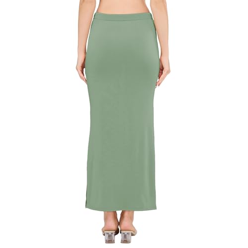 Image of DESI GIRL Satin Shimmer Stretchable Saree Shapewear Petticoat with Drawstring for Women | Mermaid fit Saree Petticoat with Side Slit for Easy Movement | Saree Shaper | Long inskirt