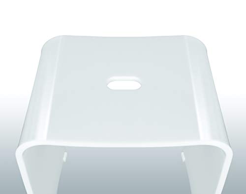 Shower Chair for Inside Showers - Acrylic Bathroom Stool with 400 lb Capacity, Waterproof Bench for Bath-tub, Modern Portable Seat with Handle Hole (White)
