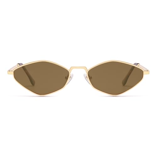 SOJOS Retro Small Polarized Sunglasses Womens Mens Vintage Narrow Irregular Shades UV400 SJ12332