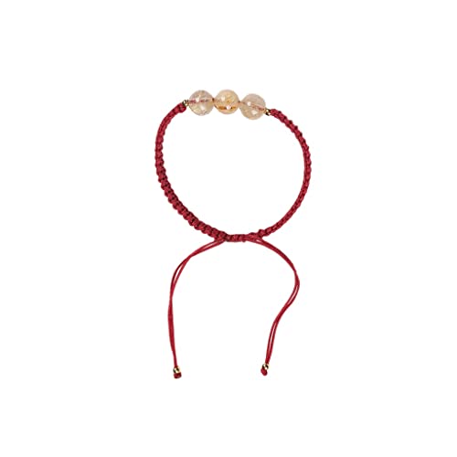 JZX Beads de Transferencia de Cristal Rubio Cordera roja for Hombres y Mujeres Buena Suerte Lucky Citrine