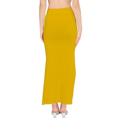 Image of DESI GIRL Cotton Lycra Stretchable Saree Shapewear Petticoat with Drawstring for Women | Fishcut Saree Petticoat with Side Slit for Easy Movement | Saree Shaper | Long inskirt