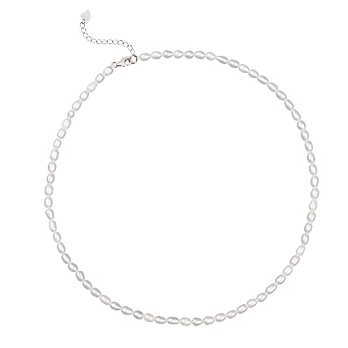 2023 New 925 Sterling Silver Dainty Freshwater Cultured Pearl Strand Necklace White Genuine Real Pearls Jewelry Gifts For Her #TOP9