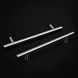 PinLin 5 Pack Kitchen Door Handles 160mm Hole Centre Brushed Nickel Cabinet Handles Stainless Steel Cupboard T Bar Handle (Screws Included) - Image 2