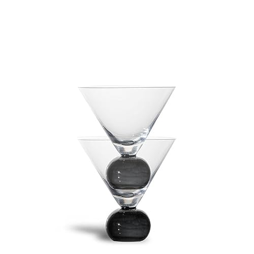 Sagaform ByON by Widgeteer Spice Martini Glasses, Set of 2, Black