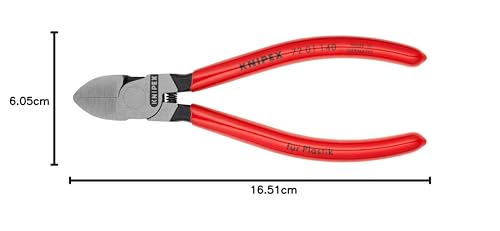 KNIPEX Diagonal Pliers for Flush Cut Plastics, Red
