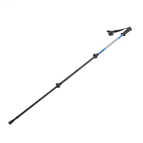 Hiking Stick, Sweat Absorbing Aluminum Alloy Tungsten Steel Portable Outdoor Hiking Pole Retractable for Climbing (Sky Blue)