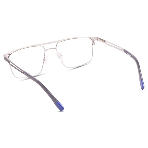 Image of TEEN & 20 Rectangle Blue Cut Computer Glasses for Men | Anti-Glare Zero Power Eyeglasses Frame for Eye Protection & Digital Screen Use - TN9004