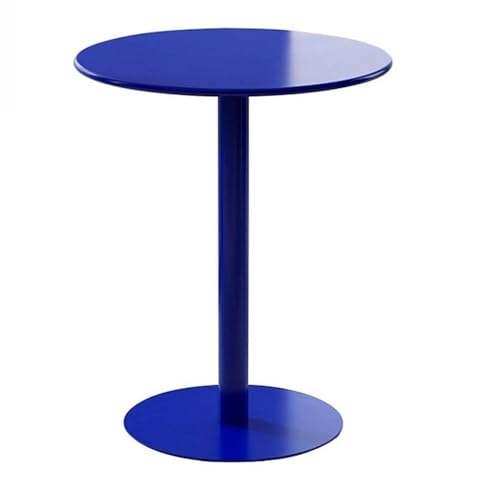 Image of Slish Blue Round Bar Table - Cocktail High Top & Coffee End Table Tall Side Table for Dining Room & Living Room (22"x18.9"x14.9") - Modern & Versatile Design