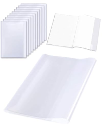 FUGLUS 10 pcs Protectores de libros,Fundas para A4 Libros Transparentes,Forro Librosde Plástico para Escolares de Primaria,Forros para Libros Autoadhesivo Cubiertas Protectoras de libros y cuadernos