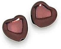 36 pcs Czech Glass Beads Heart 6 x 6 mm Brown