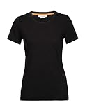 Icebreaker Merino Damen Central Classic Kurzarm Wolle – Basic Casual T-Shirt, schwarz, Medium