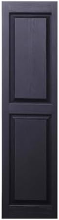 Polaris Homeside Raised Panel Vinyl Shutters (1 Pair) 14-1/2in. x 47in. - 050 Black - 2