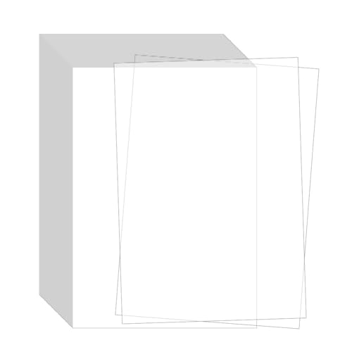 HZXINYI 50 Hojas de Calco A4 21cmx29.7bm Papel de Seda Blanco Translúcido para Fotocopiar, Imprimir, Caligrafía, Scrapbooking, Dibujo de Patrones, Pintura y Diseño Arquitectónico