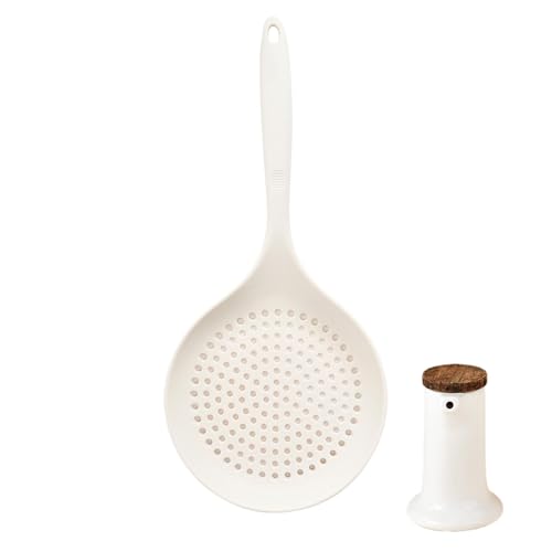 Cuchara ranurada de silicona – Cuchara ranurada de 14 pulgadas | Cuchara de silicona con mango | Colador de cuchara grande | Cuchara antiadherente para verduras espaguetis