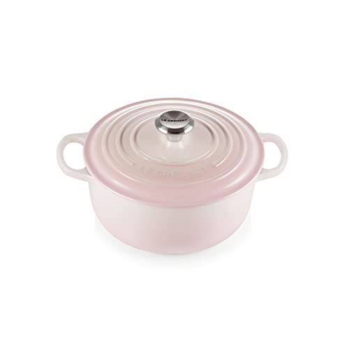 Le Creuset Signature Gusseisen-Bräter mit Deckel, Ø 20 cm, Rund, Für alle Herdarten und Induktion geeignet, Volumen: 2,4 l, 3,092 kg, Shell Pink, 21177207774430, 21177207774430