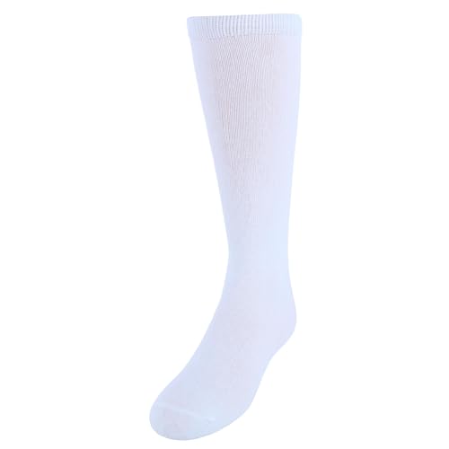 CTM Girl's Solid Colored Soft Uniform Knee High Socks (1 Pair)