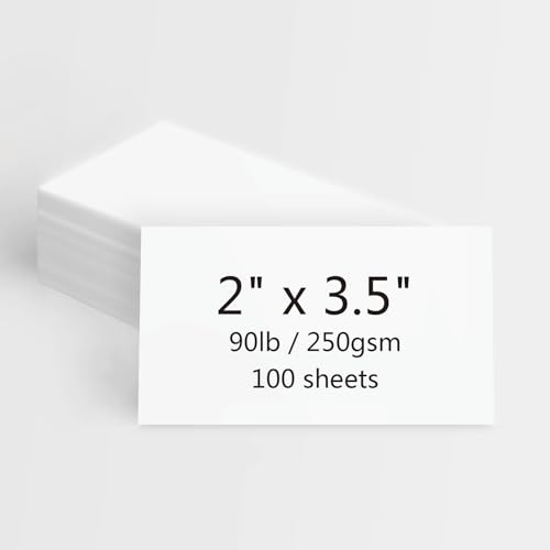 2 x 3.5 White 100 Blank Premium Business Cards 90 Lb Cardstock Thank You Cards Thick Cover Stock Paper for Invitations Crafts Diy Cards Drawing (White 2x3.5 | 100 Sheets)