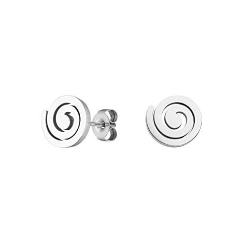 LUUK LIFESTYLE Spiral earrings, stainless steel, jewellery case, minimalist and modern design, chic look, fashion jewellery for women, gift box, Christmas, valentine’s Day, stud earrings, silver LUUK LIFESTYLE Spiral earrings, stainless steel, jewellery case, minimalist and modern design, chic look, fashion jewellery for women, gift box, Christmas, valentine’s Day, stud earrings, silver