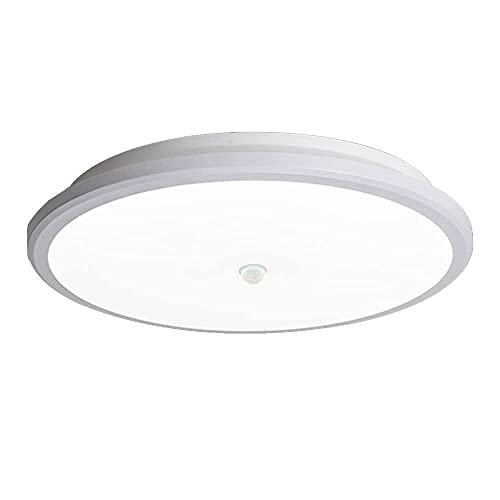LED Flush Mount Ceiling Light Fixture with Motion Sensor - 9 Inch 15W 1500 Lumens Daylight 6500K - Not Dimmable
