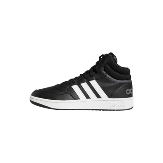 adidas Herren Hoops 3.0 Mid Lifestyle Basketball Classic Vintage Shoes, Core Black/Cloud White/Grey Six, 43 1/3 EU