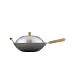 Helen Chen's Asian Kitchen Flat Bottom Wok, Carbon Steel with Lid and Stir Fry Spatula, Recipes Included, 14-inch, 4 Piece Set