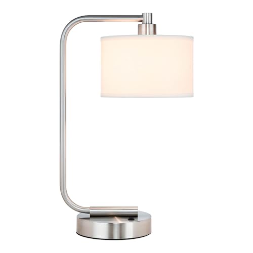 XiNBEi Lighting Modern Table Lamp Brushed Nickel Desk Lamp for Home Office