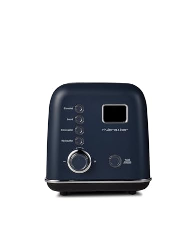 riviera&bar Grille-Pain Automatique Inox - 900W, 3 Programmes, 9 Niveaux de Brunissement - Écran LCD, 2 Fentes Extra-Larges - Fonctions Dorage, Réchauffage, Sécurité Optimale - Grey-Blue – vue 2