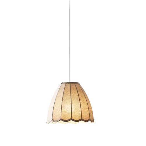 ZMKKR Retro Minimalist Pendant Light, Nordic Pleated Linen Fabric with