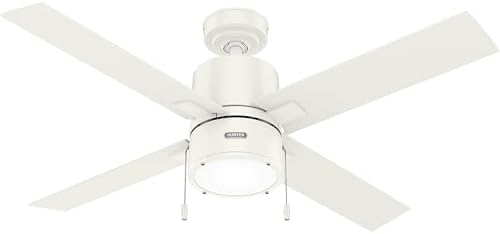 Hunter 52 inch Beck Fresh White Ceiling Fan with LED Light Kit and Pull Chain