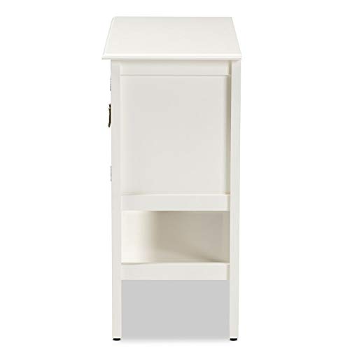 Baxton Studio Chauncey White Finished Wood And Glass 2-Door Kitchen Cabinet #TOP5