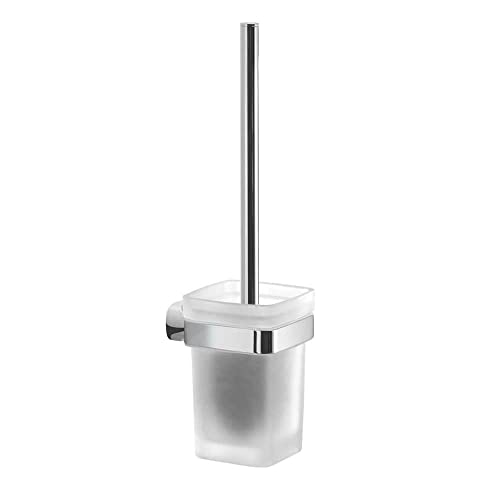 Gedy Stelvio Portascopino Wc A Parete Vetro E Acciaio Inox Cromato