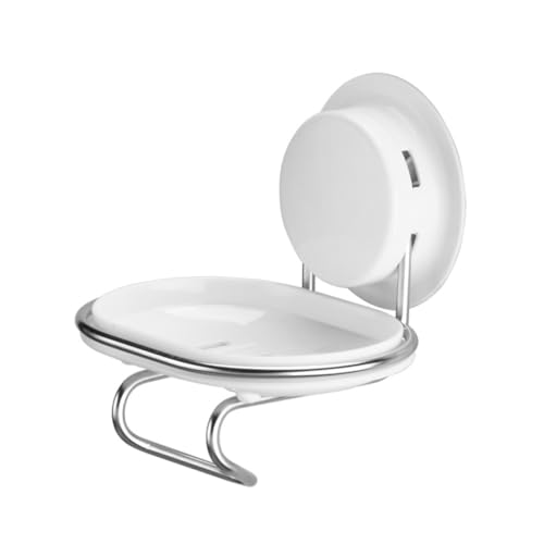 Jabonera Colgante de Acero Inoxidable Blanca Fácil de Instalar para Baño