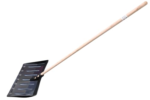 Easy Shopping Heavy Duty Snow Shovel Spade 120cm Wooden Handle 42cm Wide Scoop Garden Outside Snow Pusher Ice Cleaner