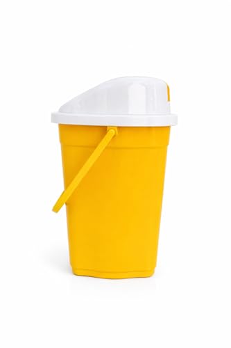 Image of ARISTO Small Plastic Swing Dustbin,16 Ltr Yellow