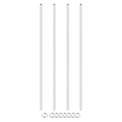 uxcell 4Pcs 15.4" Lamp Pipe Nipples Kit with Lock Nuts, M10x1 Fine
